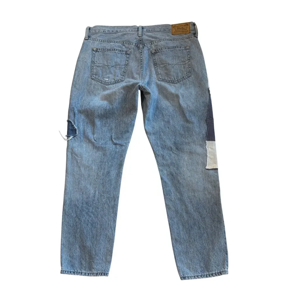 Polo Ralph Lauren Jeans Women 30 (34x28) Denim The Avery Boyfriend Patchwork